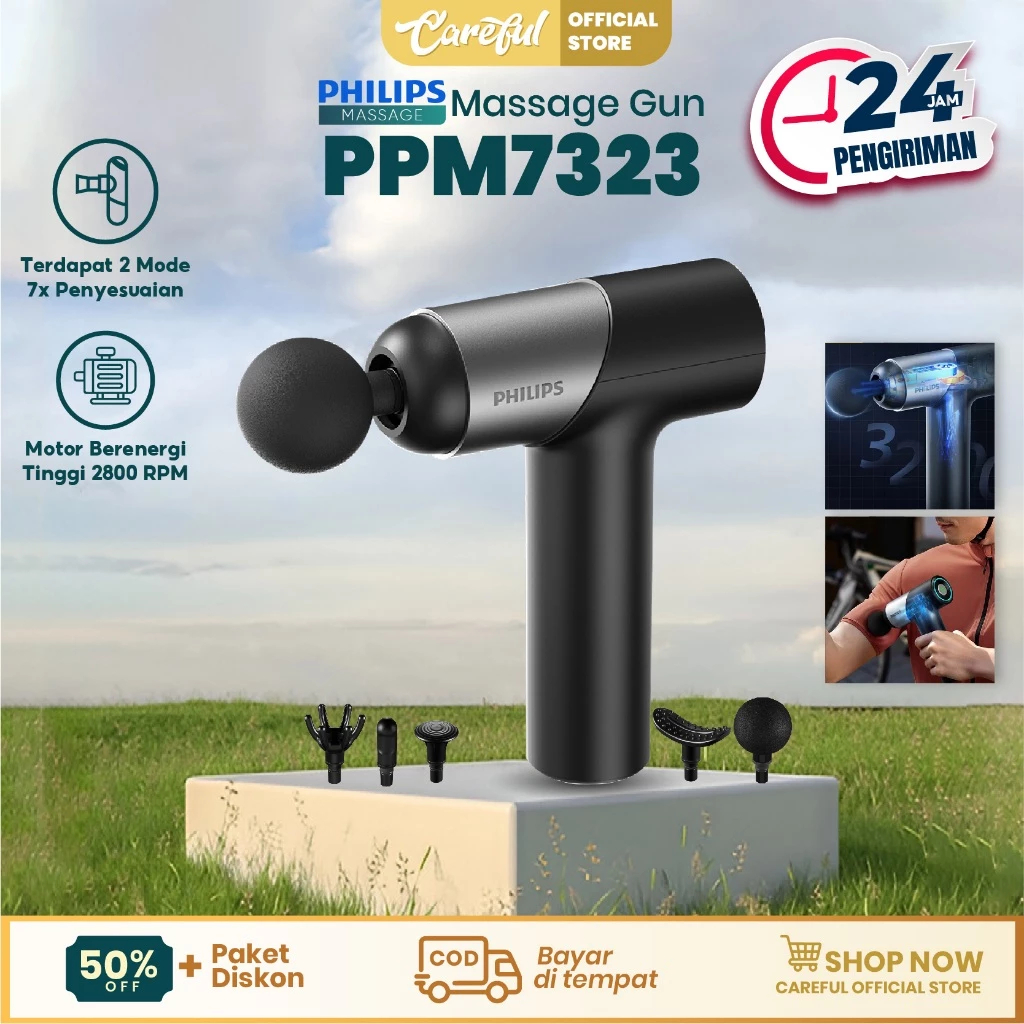 Philips Massage PPM7323 massage gun bantal Pijat 6kg intensity/Alat Pijat Elektrik Fasciaes Gun
