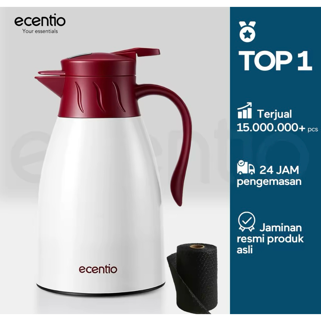 ecentio LED teko air minum teko air panas Dingin 24 Jam 1L termos Air Panas Bayi Buat Susu aesthetic