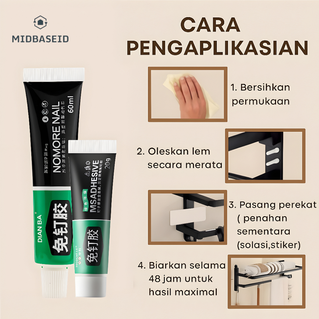 Lem Perekat Serbaguna Pengganti Paku dan Sekrup Cairan Penempel — 9
