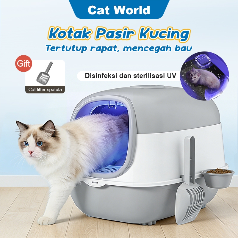 Kotak Pasir Kucing UV Toilet Kucing Bak Pasir Kucing Litter Box Kucing Kotak Kotoran Cat Litter Box