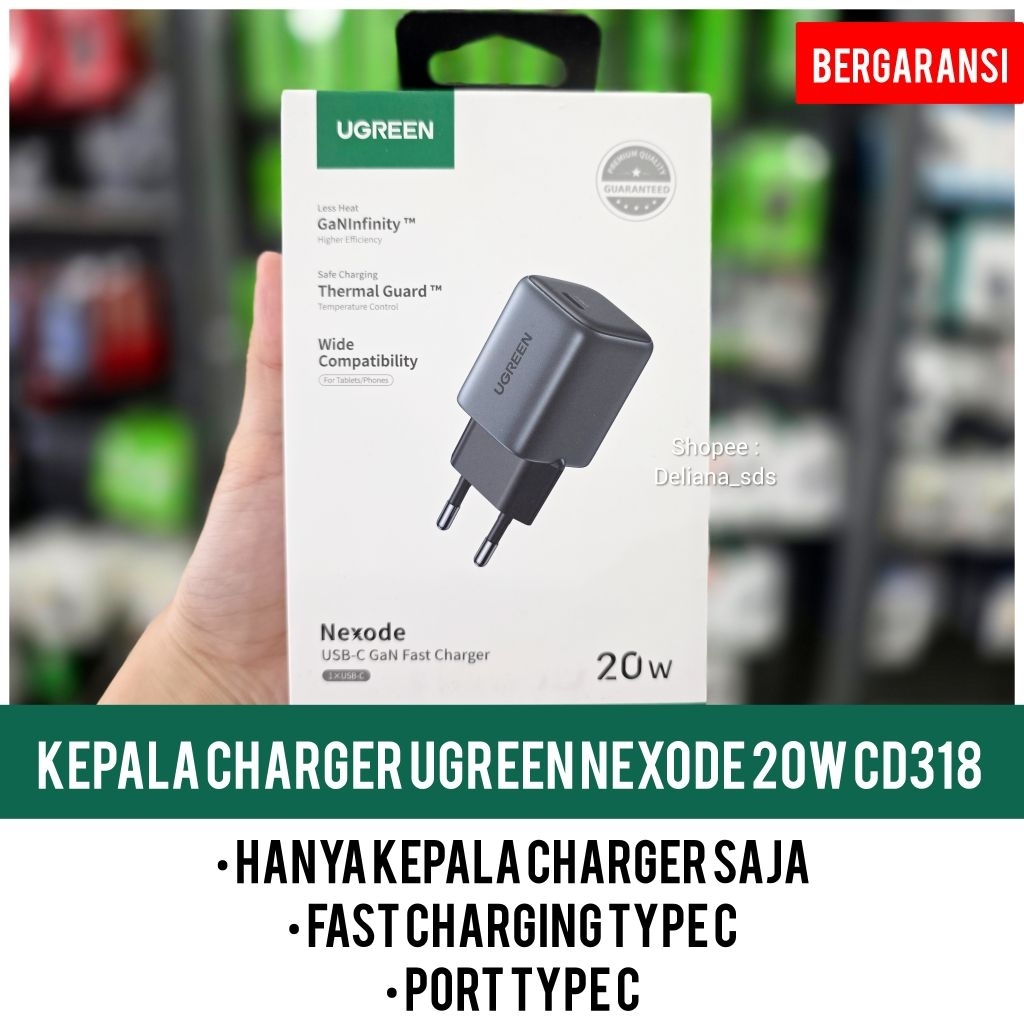 Kepala Charger Ugreen Nexode 20W CD318 Garansi Resmi 1 Tahun Kepala Charger Ugreen 20W Kepala Charge