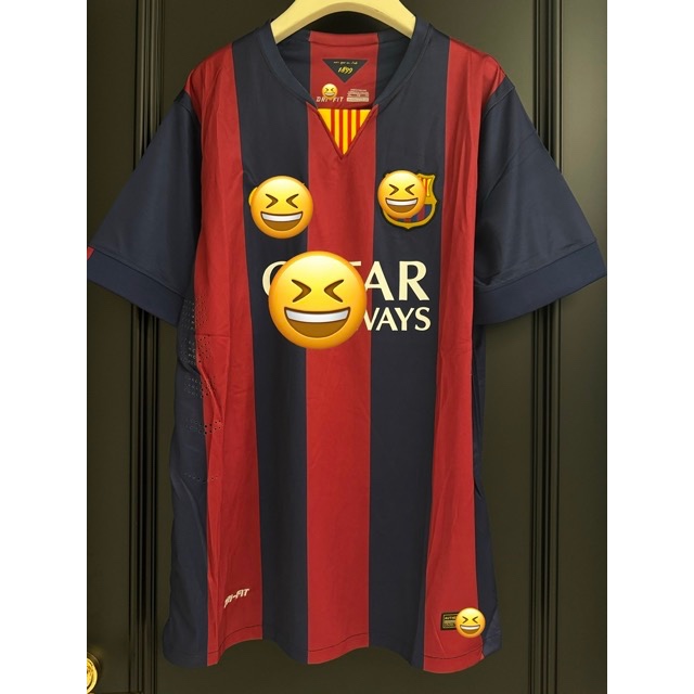 Jersey Bola Barcelona Barca Home Retro 2014/2015 Treble Winner MSN Premium - Ready Stock