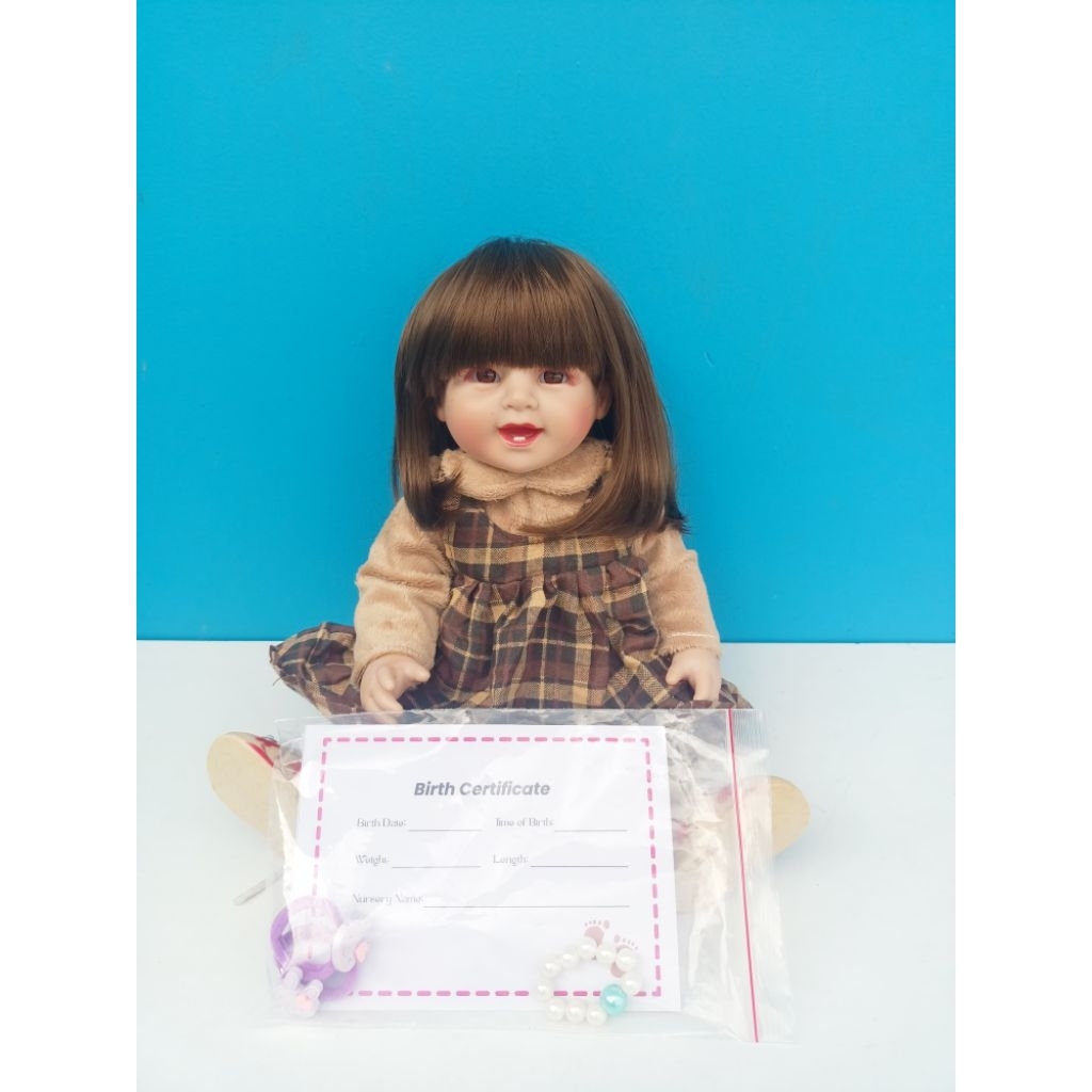 [READY] Boneka Reborn cantik lucu tertawa terlihat gigi mewah menarik body full silikon 40 + - cm ba