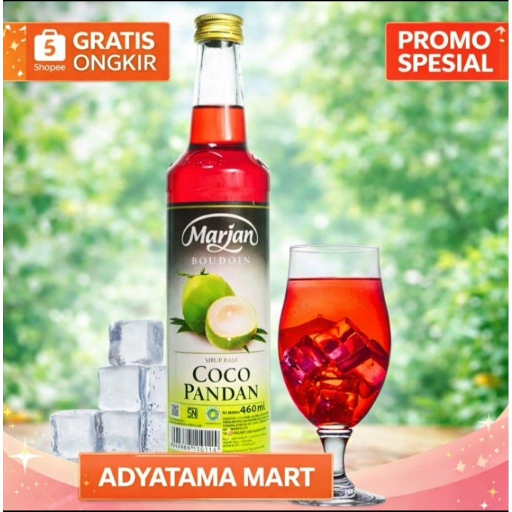 Sirup Marjan Coco Pandan 460ml Asli | Sirup Marjan Cocopandan Murah | Minuman Segar Sirup Ramadhan E
