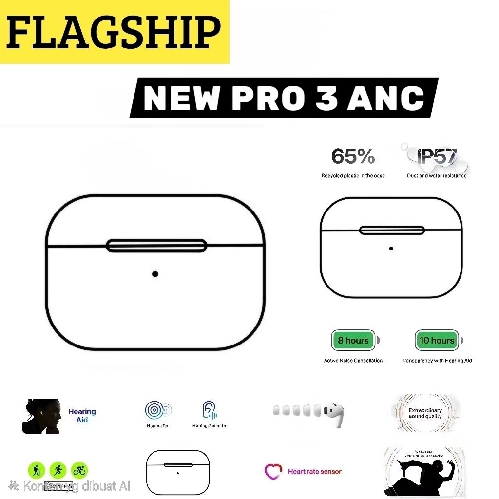 TWS TERBAIK 2026 FLAGSHIP PRO 3 ANC WITH HEART RATE