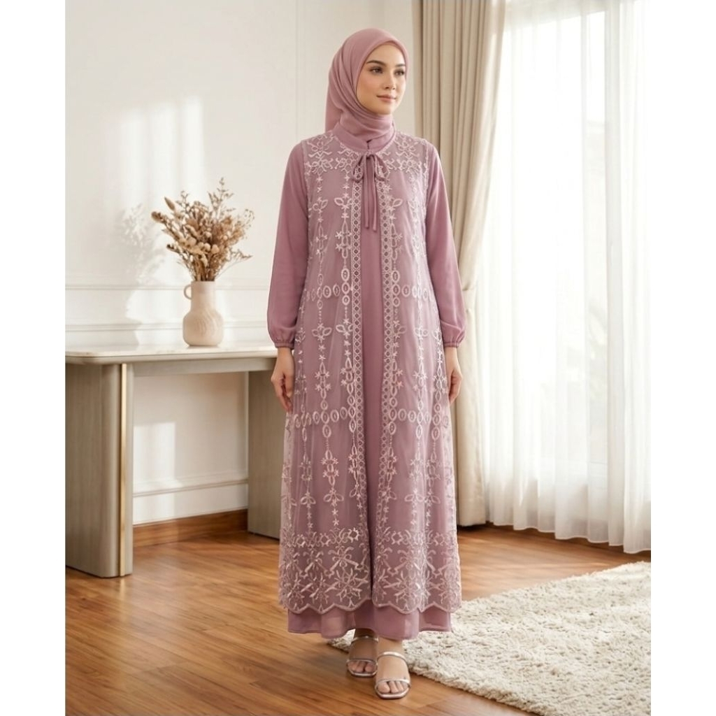 GAMIS CERUTY MIX BRUKAT 2IN1 WARNA TARO