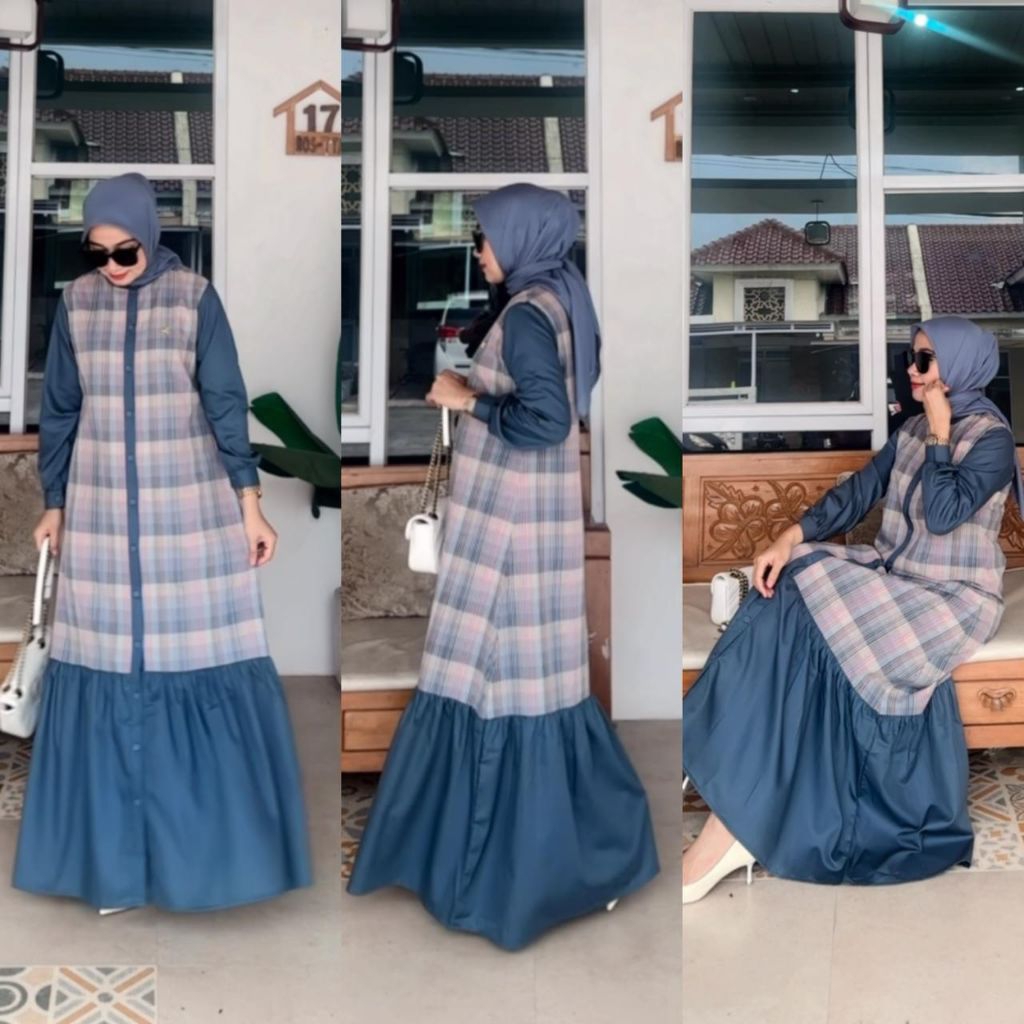 Dress Dimara /dress Dimara /katun triset /Gamis by dimara,dress katun triset gamis premium gamis dim