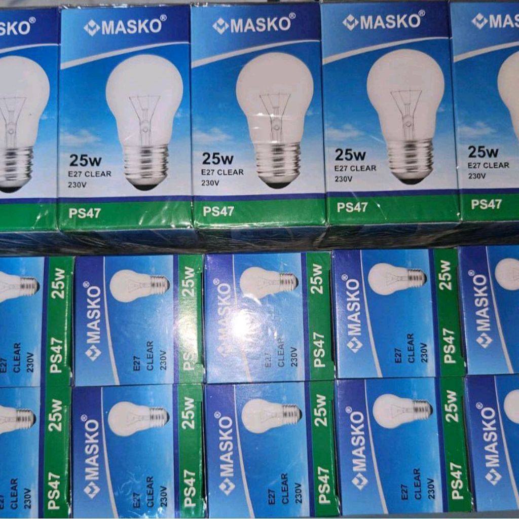 lampu pijar masko 25watt // lampu 25 w clear pijar masko E27