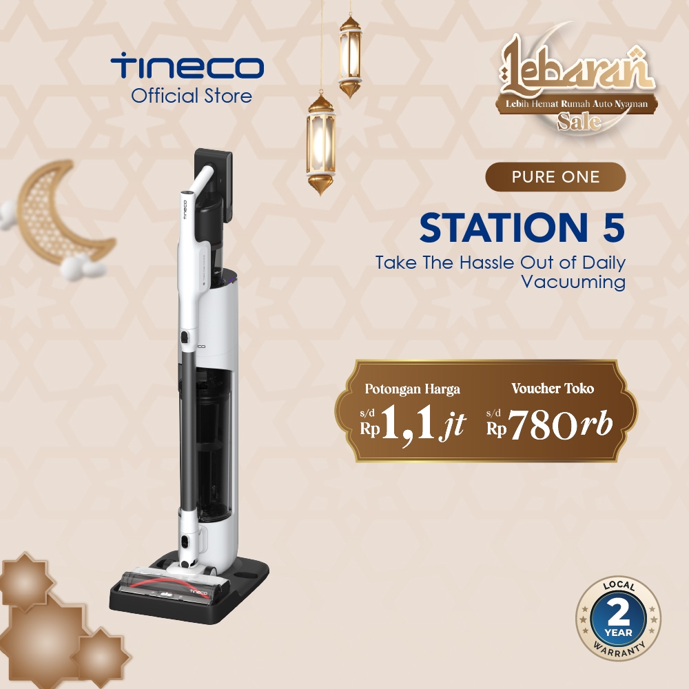 Tineco Pure ONE Station 5 Vacuum Cleaner - Penyedot Debu Tegak, Tongkat, Genggam