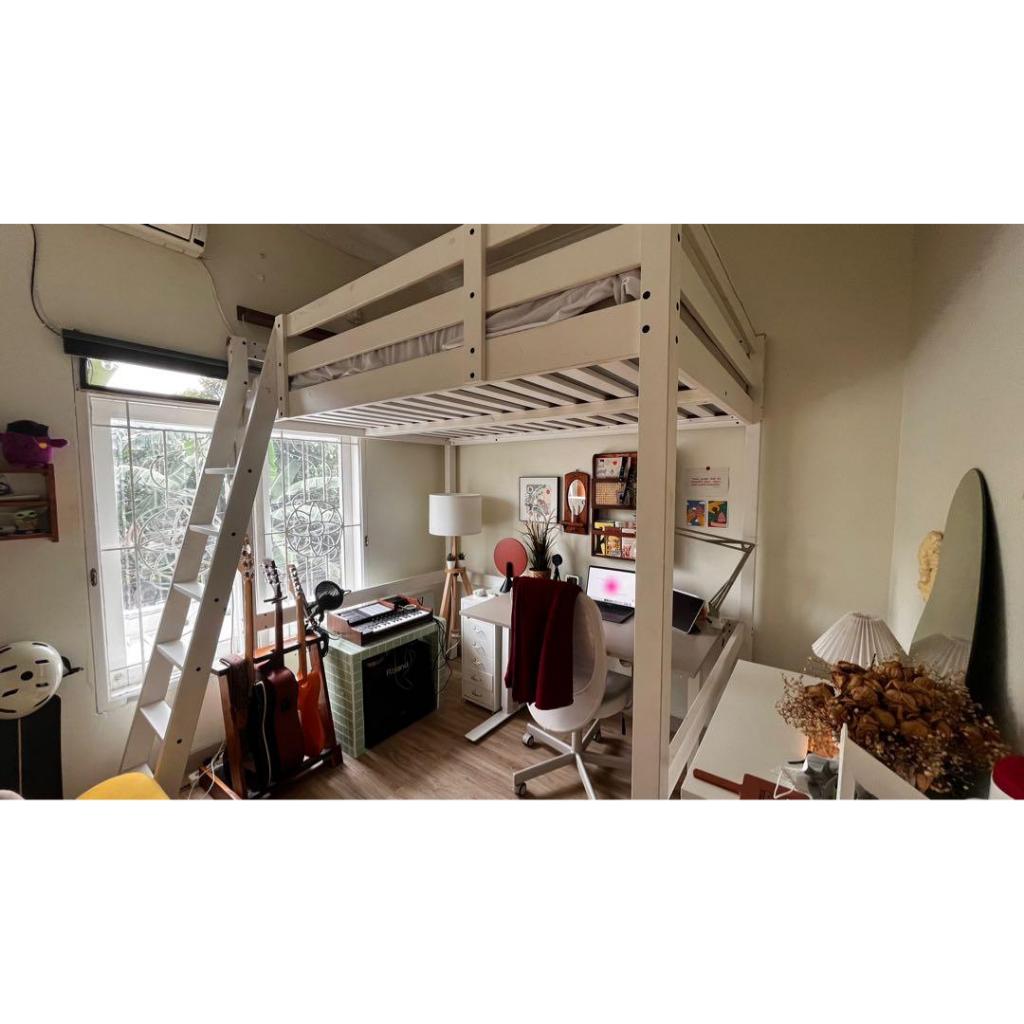 Loft Bed Frame Tempat Tidur Ranjang Tingkat + Kasur Matras IKEA STORÅ 140 x 200 cm (Second)