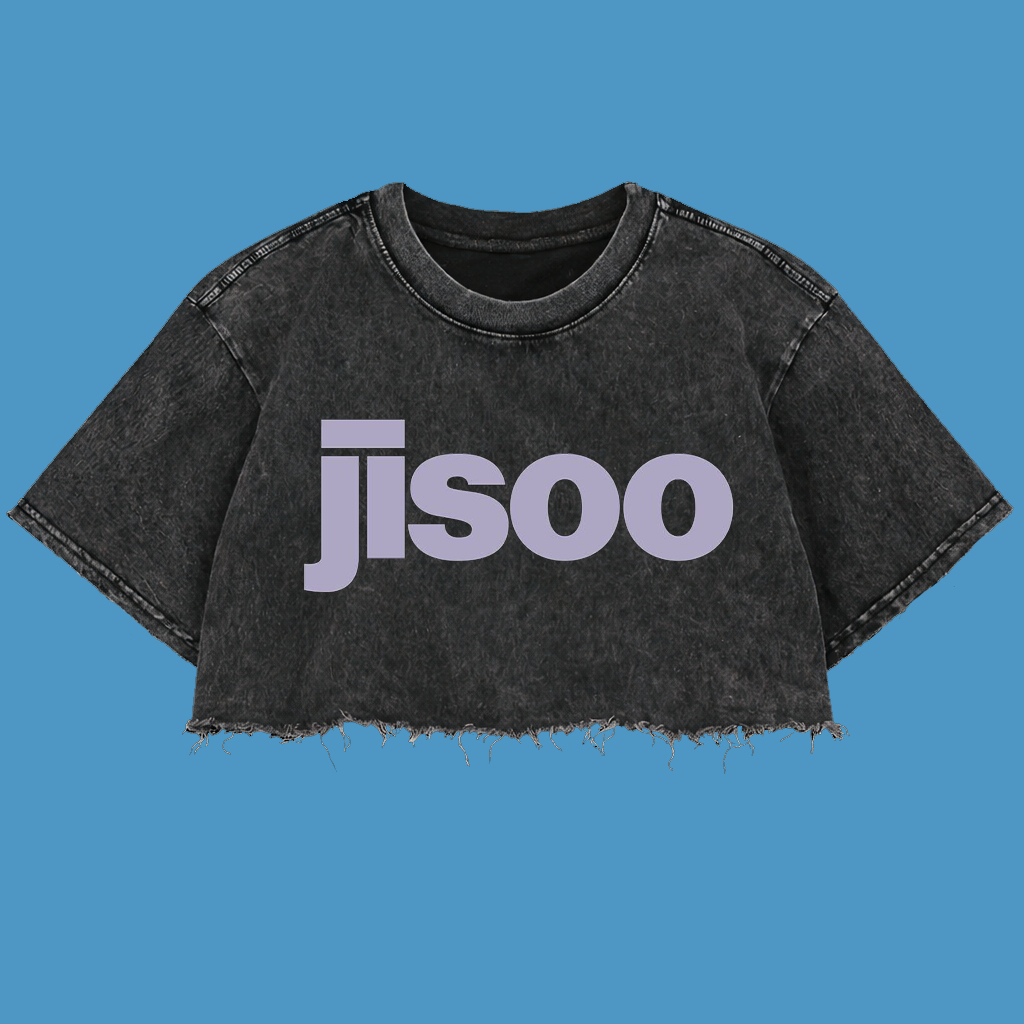 Resmora "Jisoo" Crop Top Wash Oversized T-Shirt | Washing | Crop Tee Unfinished | Vintage | Atasan |