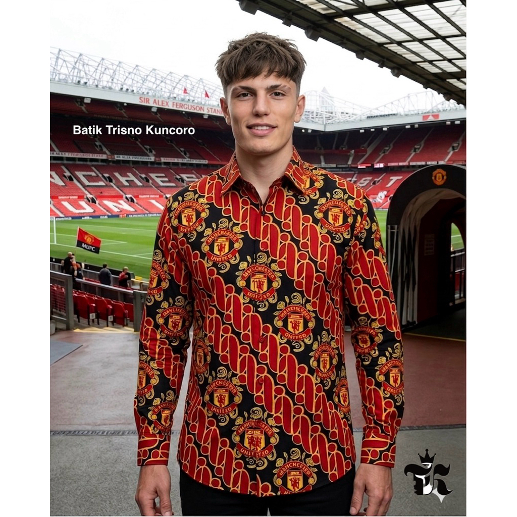Kemeja Batik Bola Manchester United King MU Bahan Katun Premium