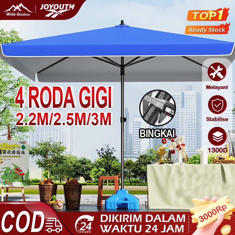 JOY Payung Tenda 220cm Payung Kotak 250cm Payung Pantai 300cm Payung Pelangi outdoor Payung Gerobak 