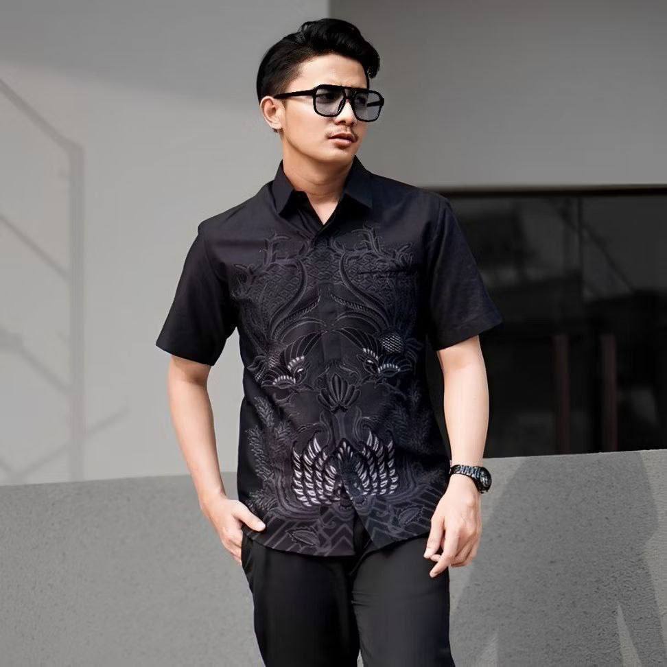 Kemeja Batik Pria Lengan Panjang Batek Lakilaki Remaja Tanggung Atasan Batij Terbaru 2026 Slimfit Le