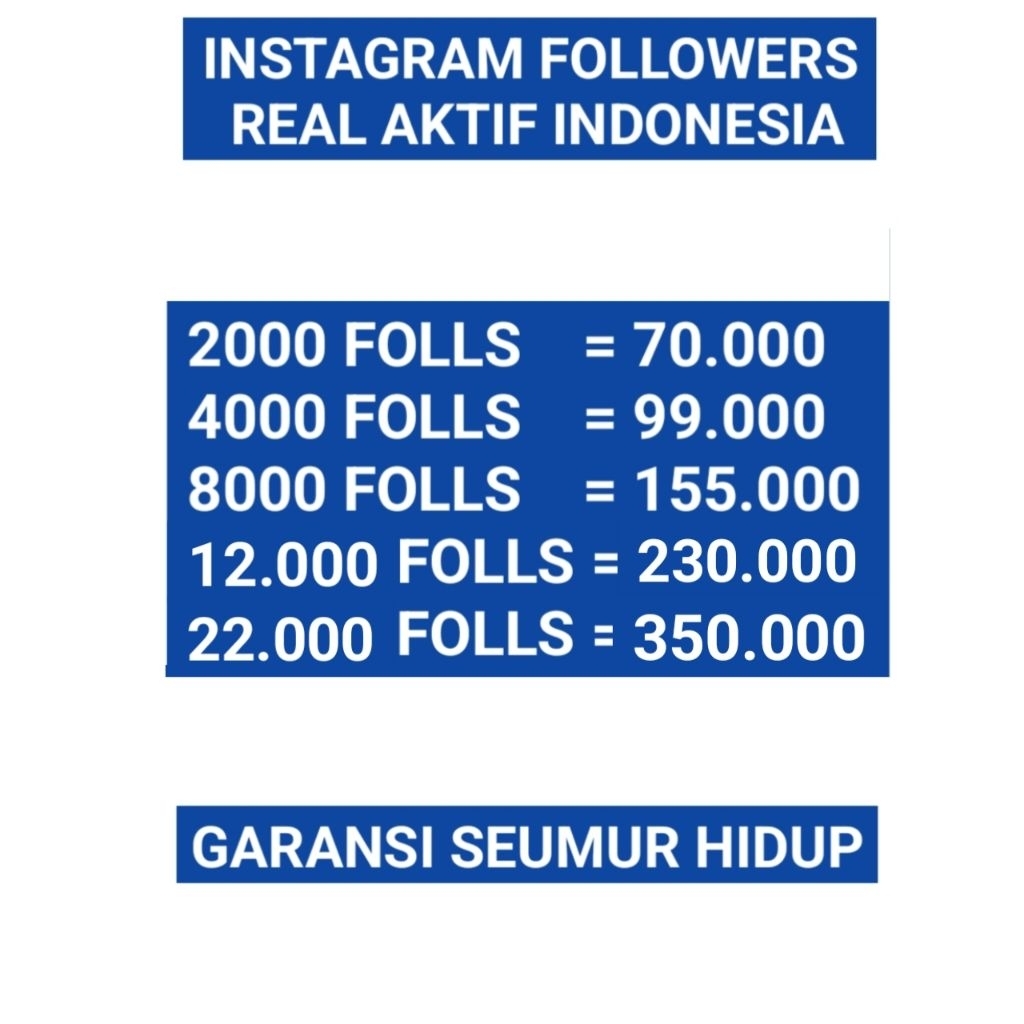 FOLLOWERS IG REAL AKTIF INDONESIA FOLLOWERS INDO
