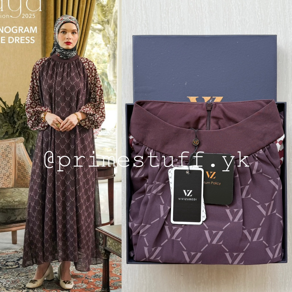 Vivi Zubedi Monogram Lineage Dress Brown