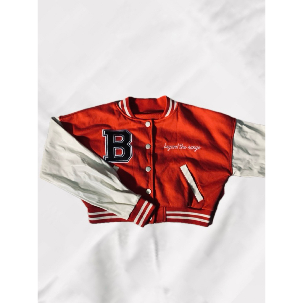 preloved beyond the range crop varsity jacket