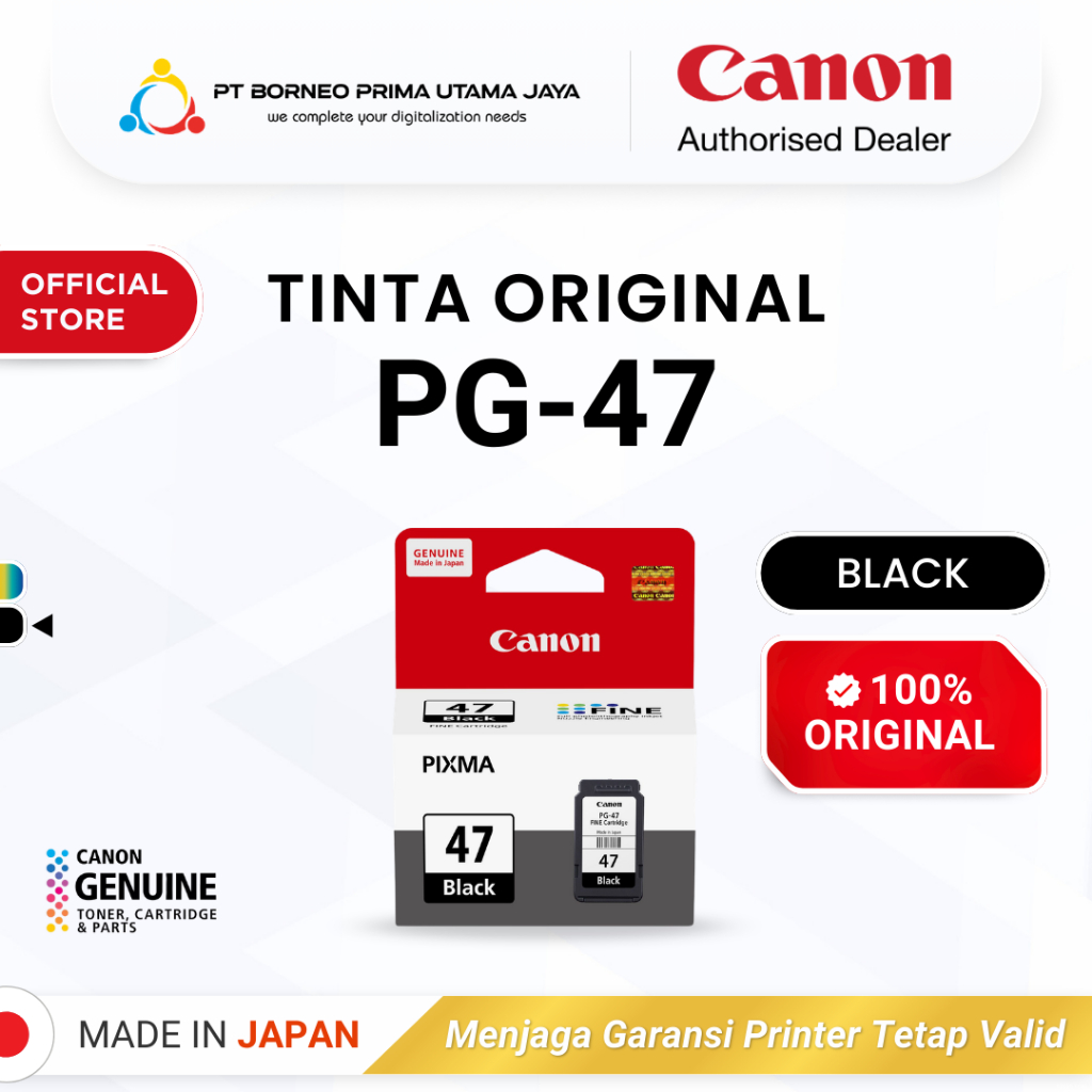 Canon PG 47 Black Tinta Original - Tinta Canon E410 E470 E3170 E4570