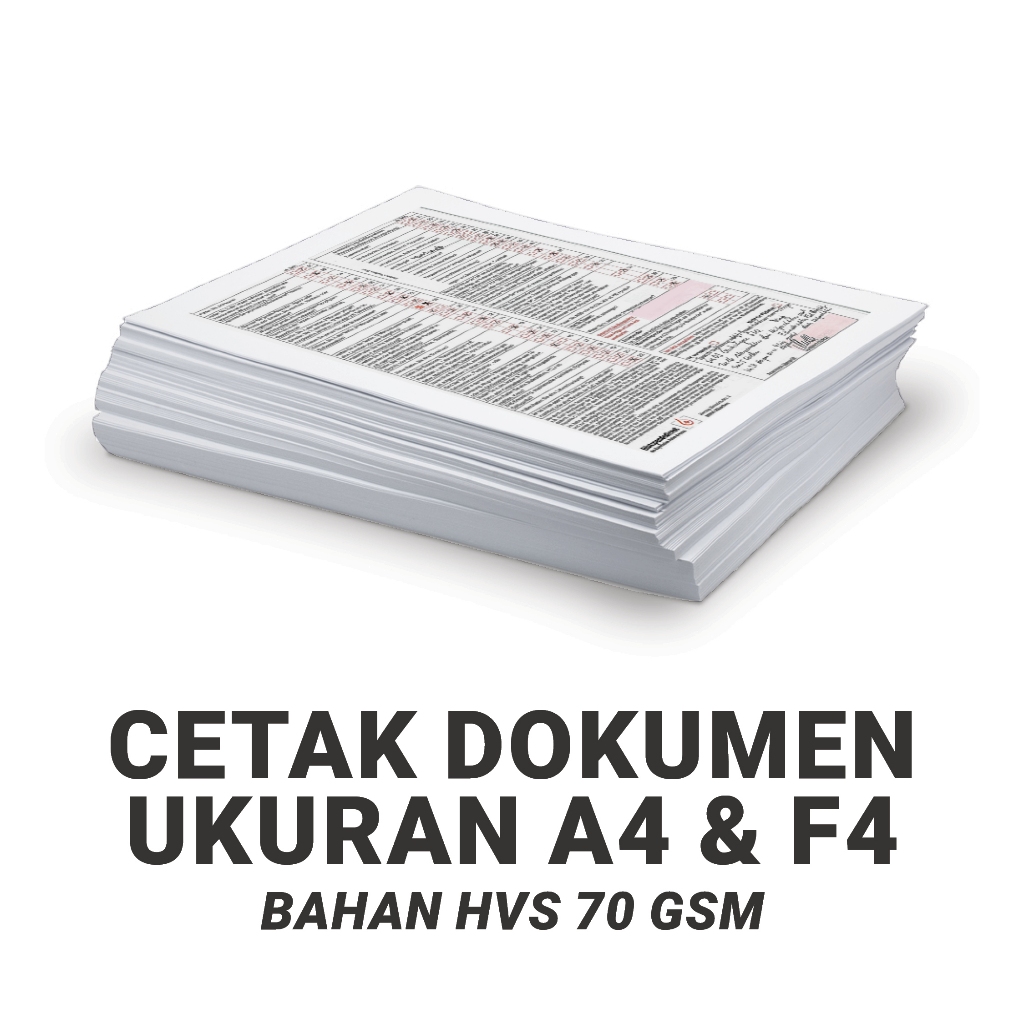 Print Hvs Ukuran A4, F4 Print Hitam Putih, Berwarna