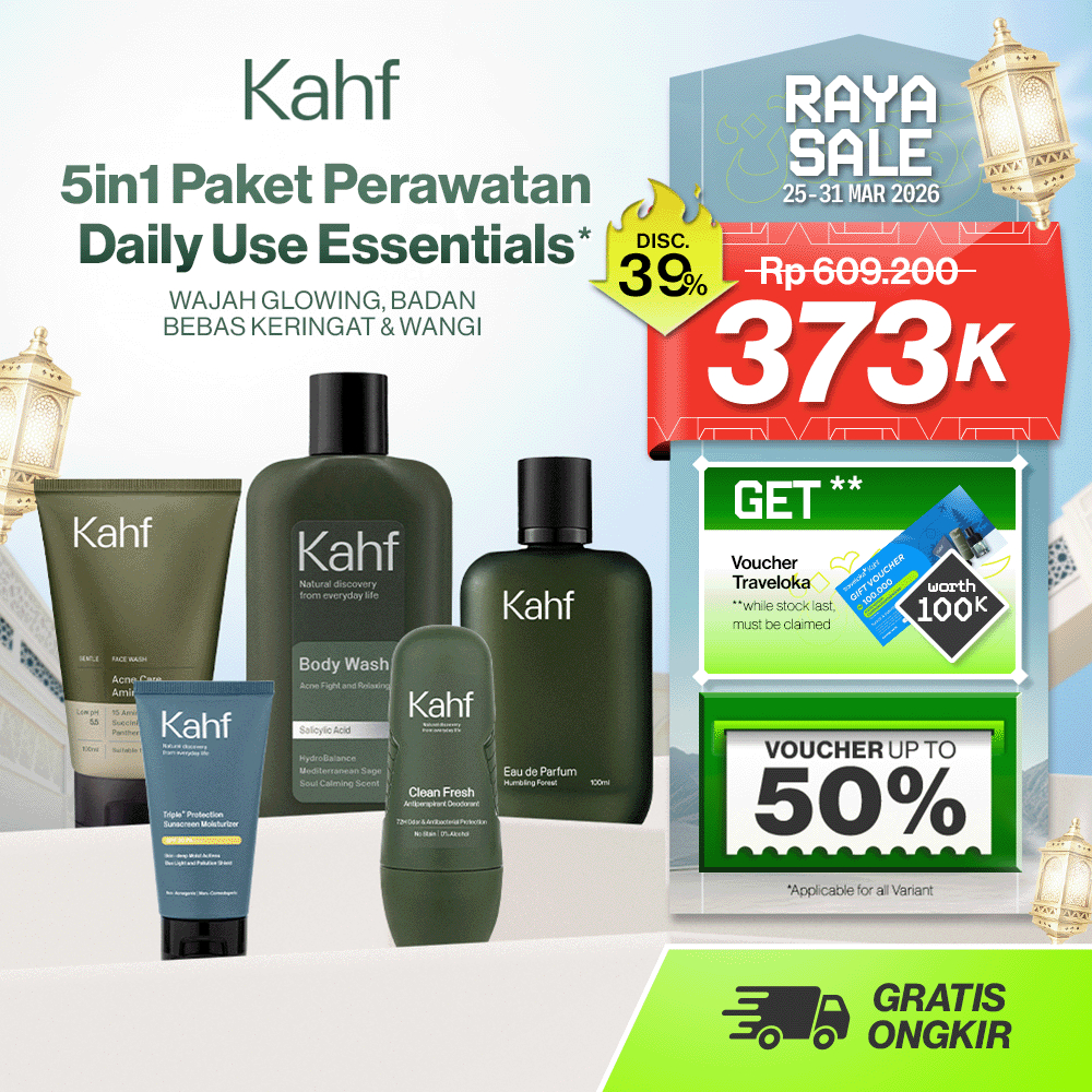 [KAHF BUNDLE SESERAHAN : 5IN1 PAKET PERAWATAN DAILY USE ESSENTIALS] Paket Personal Care (Face Wash +