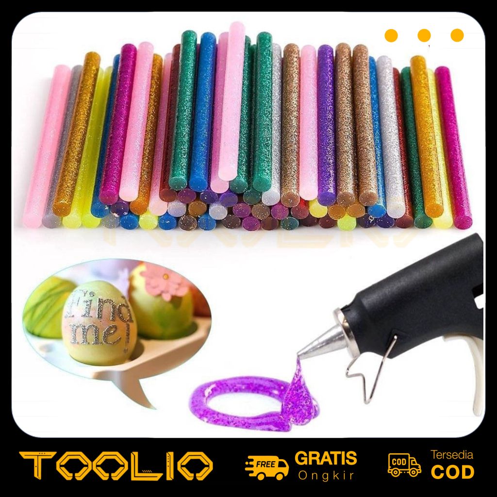 Isi Lem Tembak Glitter Warna Warni Lem Lilin Bakar Besar Kecil