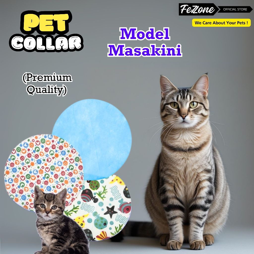 PET COLLAR LEHER PELINDUNG LUKA KUCING PELINDUNG LEHER ANJING COLLAR KUCING COLLAR ANJING FEZONE