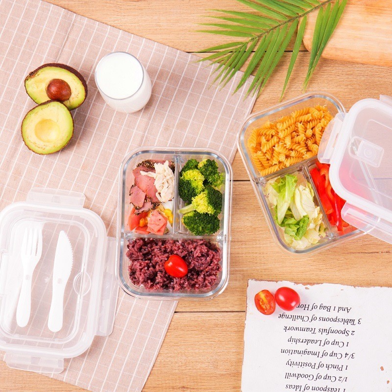 [Nuhouse] Lunch Box Tempat Kotak Bekal Wadah Makan - Aesthetic Anti Tumpah Mini Kecil Sekat Murah lu
