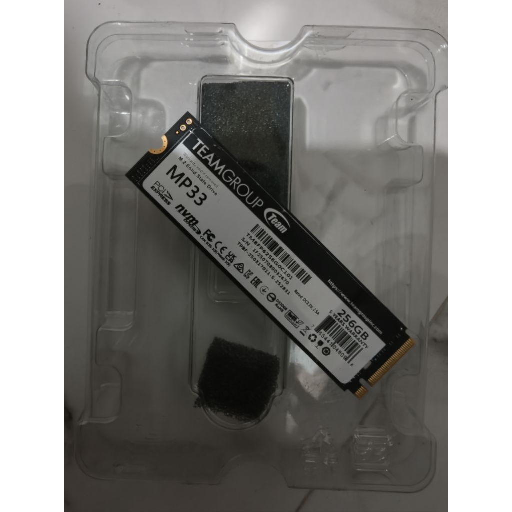 ssd nvme 2280 Teamgroup mp33 256Gb copotan minipc
