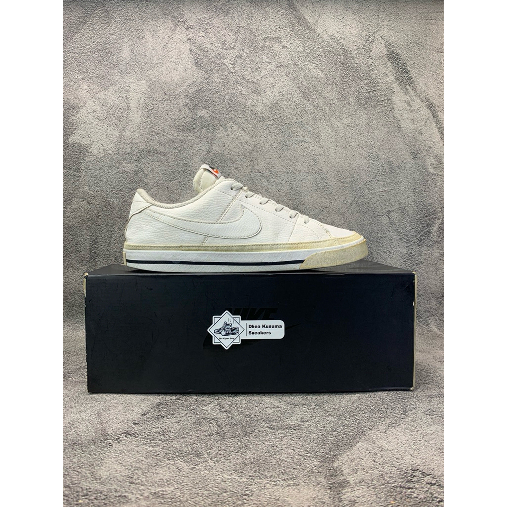 Sepatu Second  Court Legacy Next Nature 'White Black'  Size 42  Original Guarantee 100%