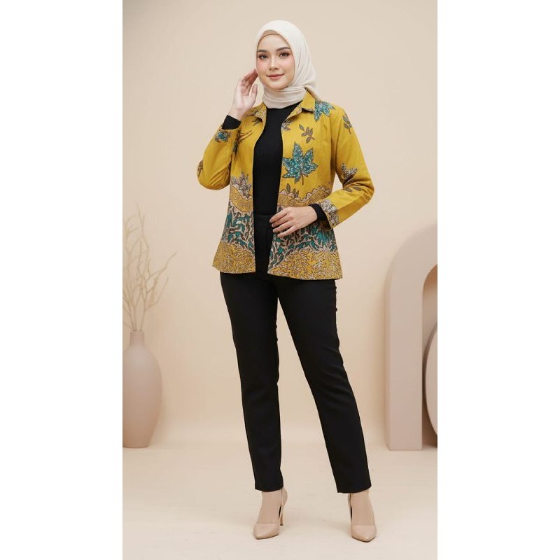 Blazer batik kekinian blazer kantor modern blazer wanita masakini