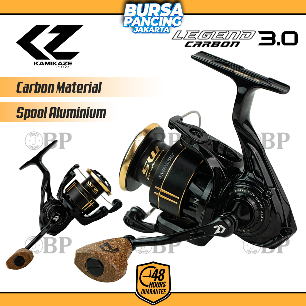 KAMIKAZE Reel Pancing Spinning LEGEND CARBON 3000 SW Reel Spinning 9+1 BB CNC Aluminium Spool