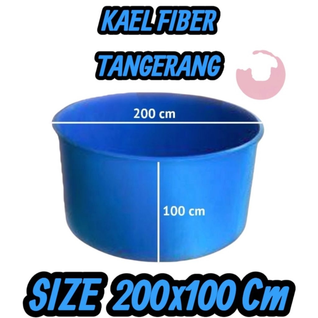 Bak fiber Bulat / kolam fiber Bulat / kolam portable TEBAL Uk Diameter 200x100 Cm