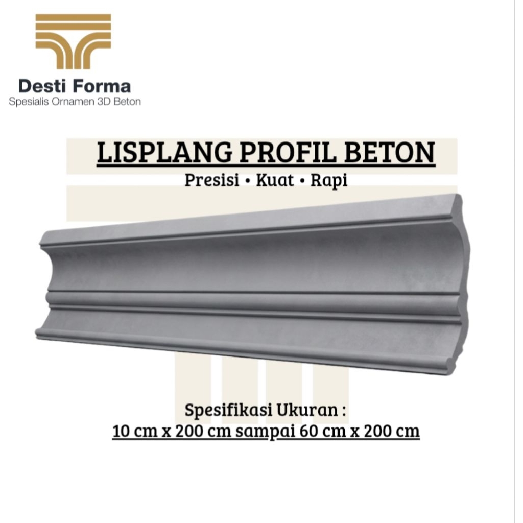 Lisplang Profil Beton - Lis beton tempel - Lis Profil Beton - Lisplang beton Atap  Fasad Rumah Klasi
