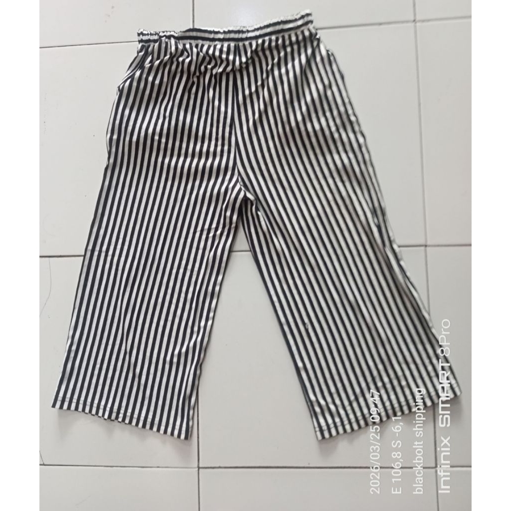 celana kulot wanita motif garis garis sz xl