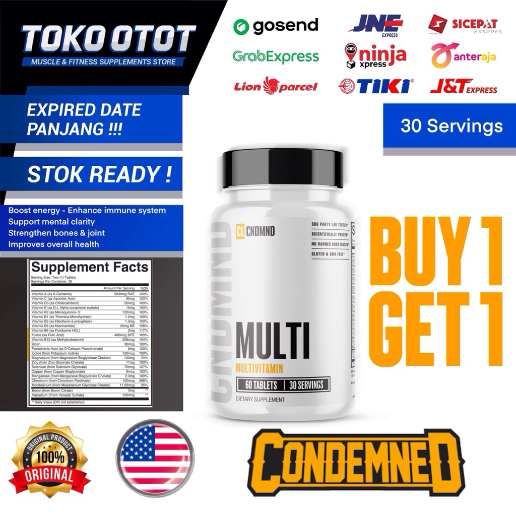 Condemned Multi 30 Servings 60 Tablets Multivitamin Minerals Suplemen Kesehatan Suplemen Harian Supl