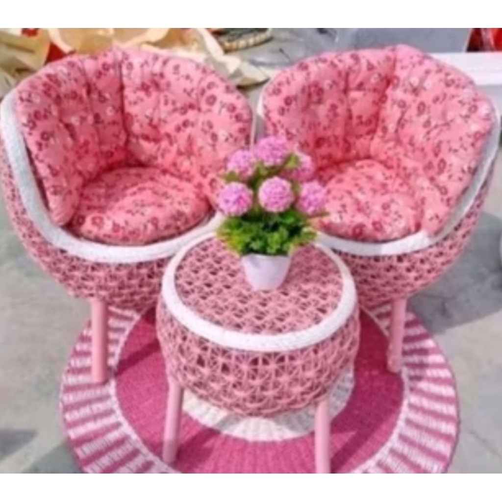 set kursi teras rotan brekele