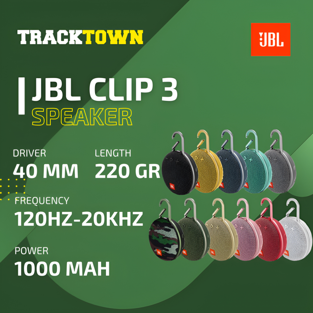 JBL Clip 3 Wireless Speaker Original Garansi Resmi IMS | Minus Bahan Karet Speaker Getas/Rontok Tida