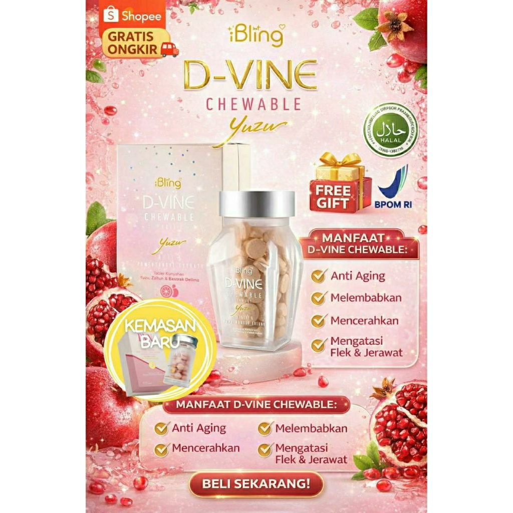 DVINE D VINE COLLAGEN ORIGINAL ASLI 60 BUTIR KEMASAN BARU