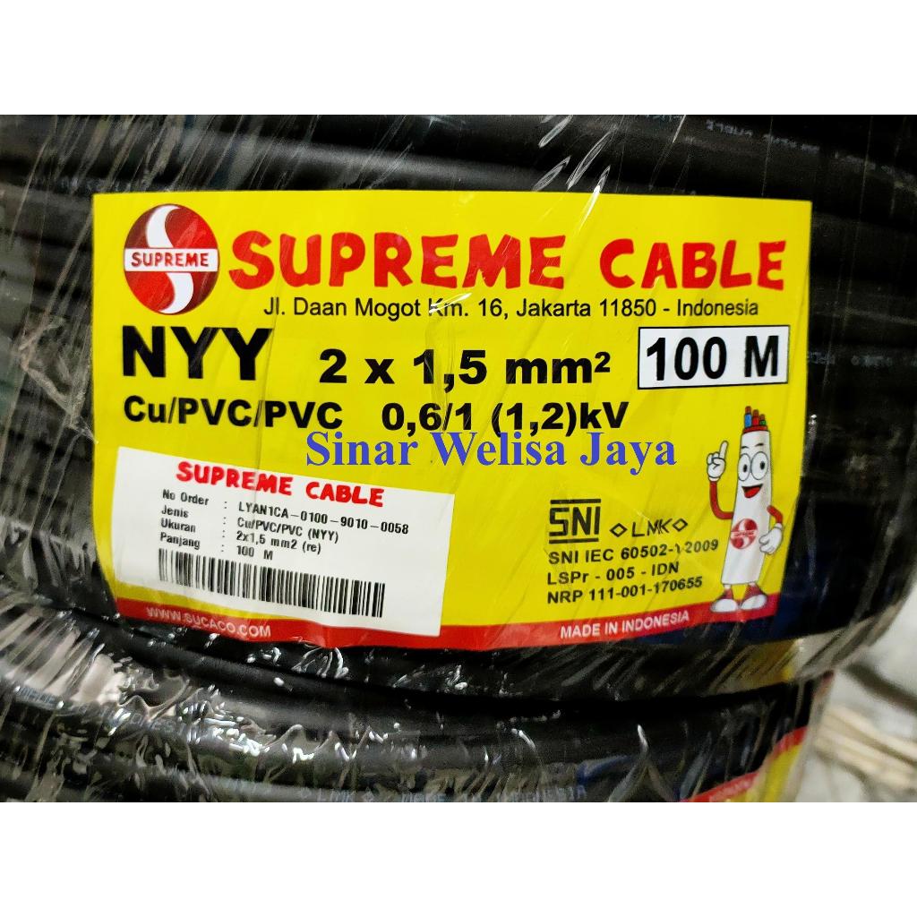 Supreme Kabel Tembaga NYY 2x1.5 Per Meter