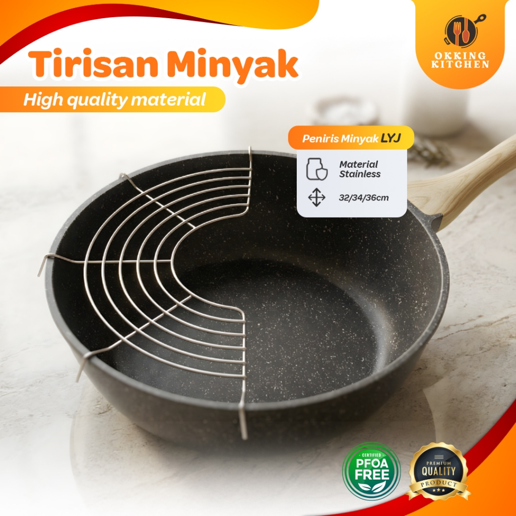 Tirisan Minyak Saringan minyak Stainless steel anti karat | Alat peniris gorengan LYJ