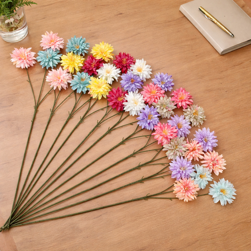 Bunga Krisan Artificial Dekorasi Wedding Bunga Palsu Warna Warni Dekorasi Pelaminan