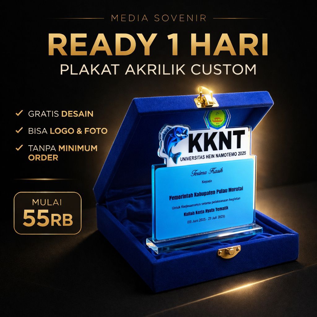 Plakat Akrilik Custom | Plakat KKN - 1 Hari Jadi, Custom Logo, Bebas Desain,