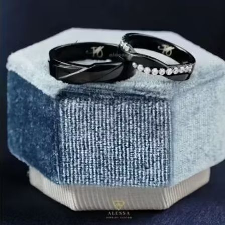 Cincin Couple Emas Putih 50% & Palladium 50%