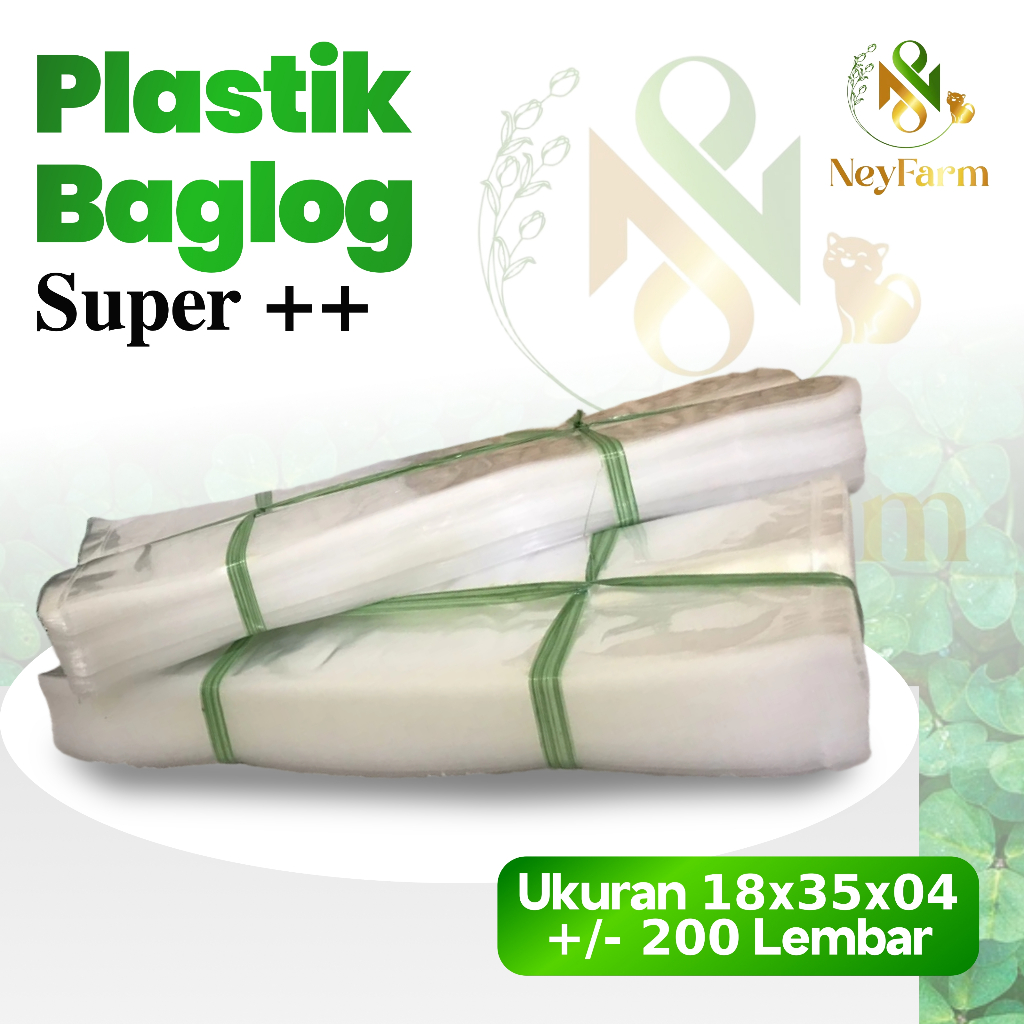 Plastik Baglog Jamur Tiram Ukuran 18x35x04 Isi 200 Lembar