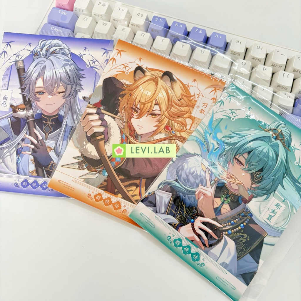 FANMERCH PHAINON MYDEI ANAXA CUTE CLASSIC BADGE AND POSTCARD