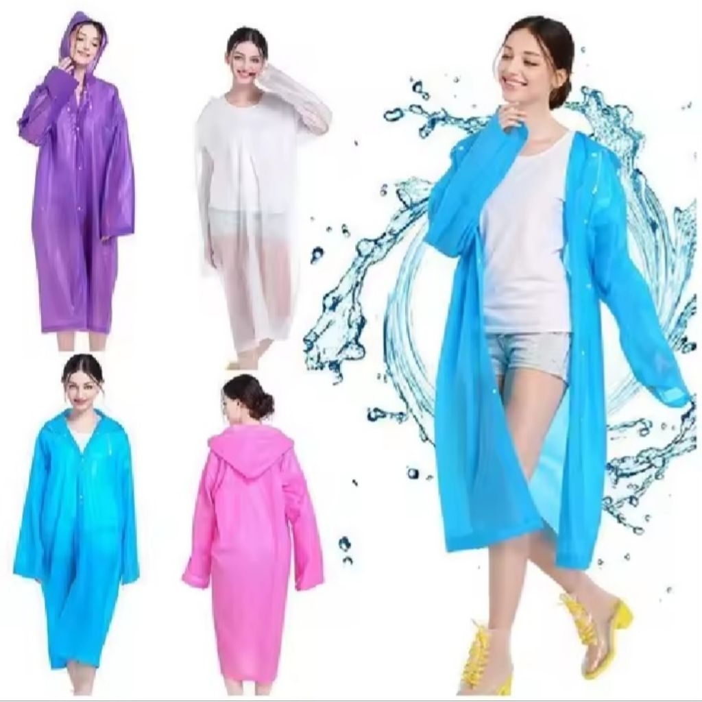 Mantel Hujan Dewasa Bahan Eva Unisex Wanita Pria Has Hujano