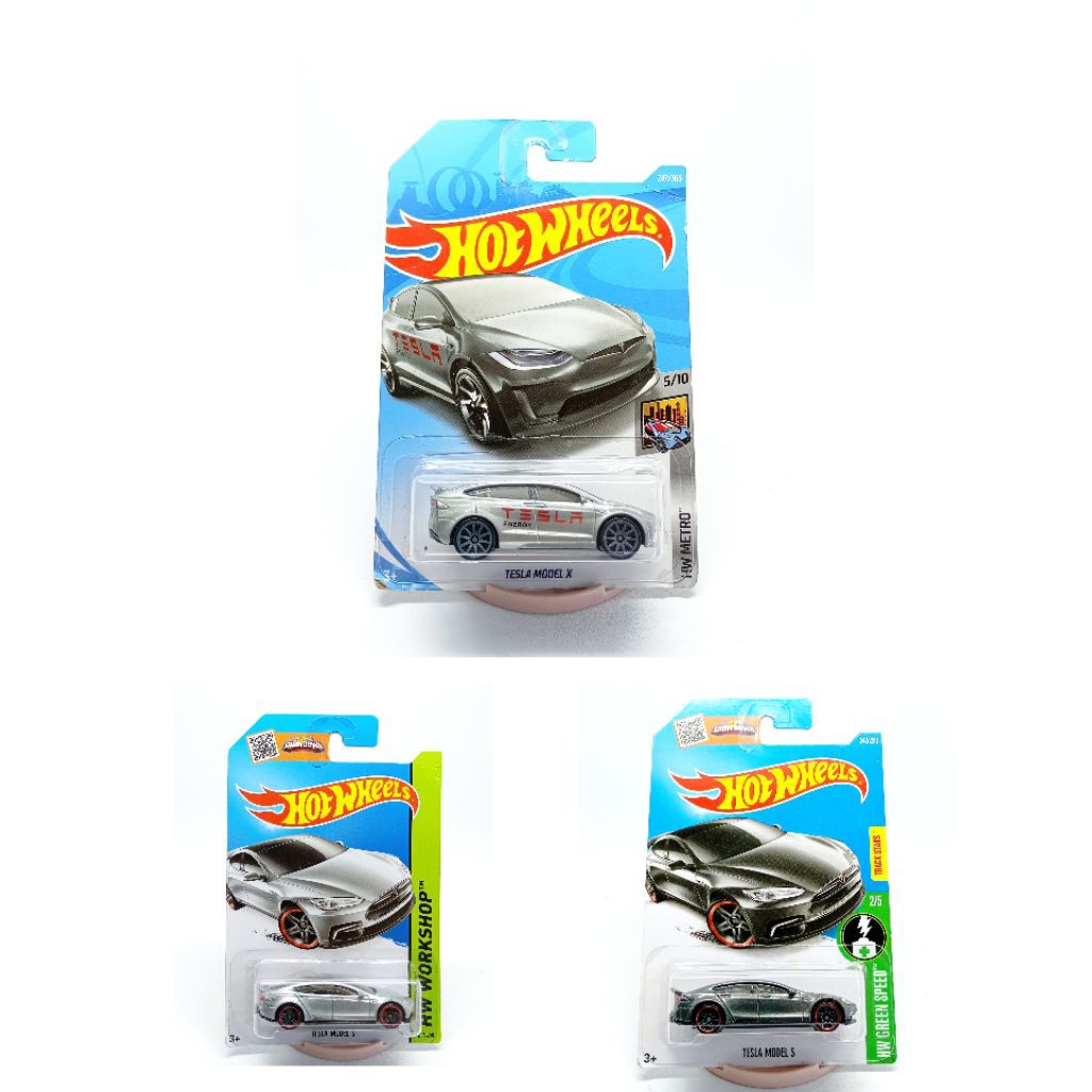 Hot Wheels Tesla Model X dan S Grey