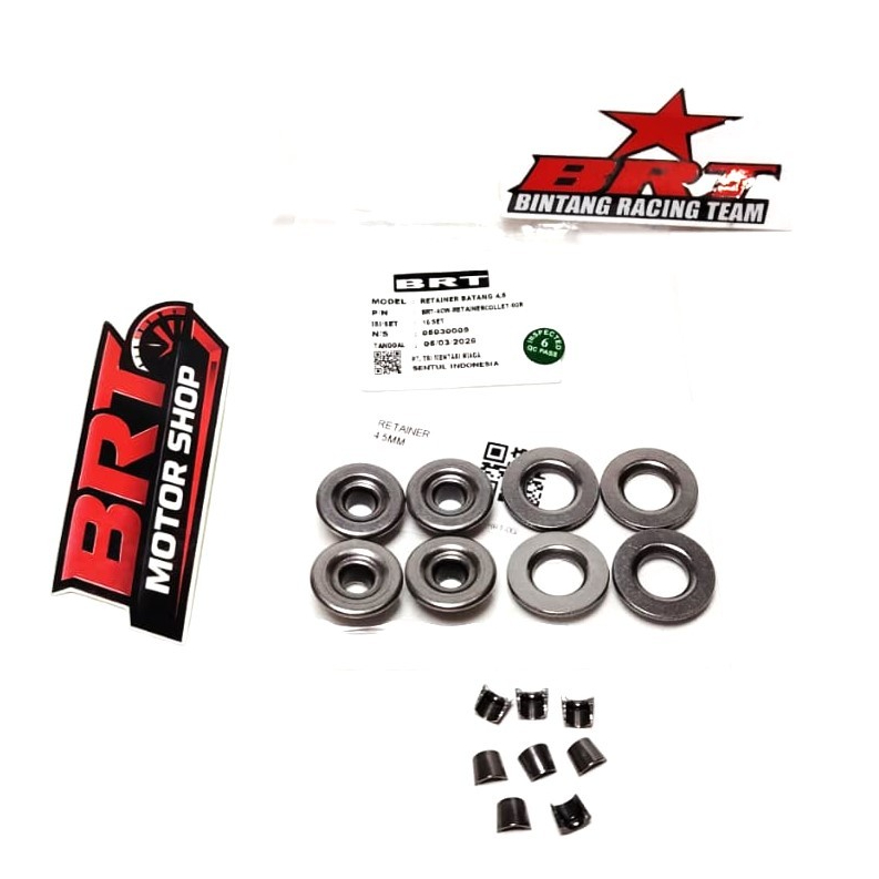 RETAINER + KUKU KLEP 4,5MM BRT UNVERSAL SEMUA MOTOR RETENIR SET RACING SHIM KLEP BATANG 4,5 MM