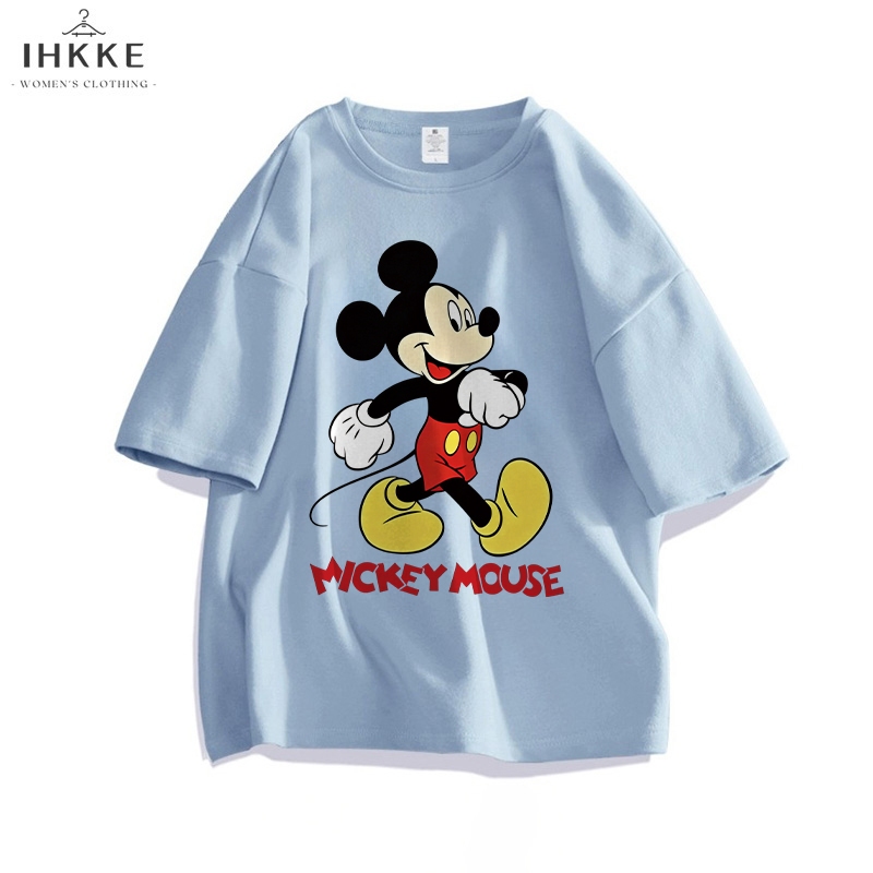 IHKKE Kaos Oversize Wanita | Kartun Mickey Mouse Premium Kekinian Korean Style Baju Atasan Wanita | 