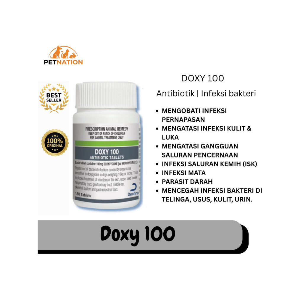 Antibiotik Kucing Anjing Doxy 100 mg PER TABLET